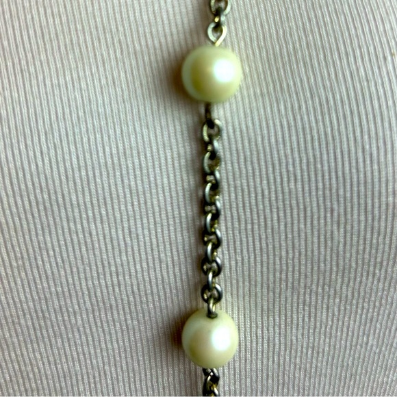 Vintage long faux pearl chain necklace that can be doubled up. - Picture 5 of 5